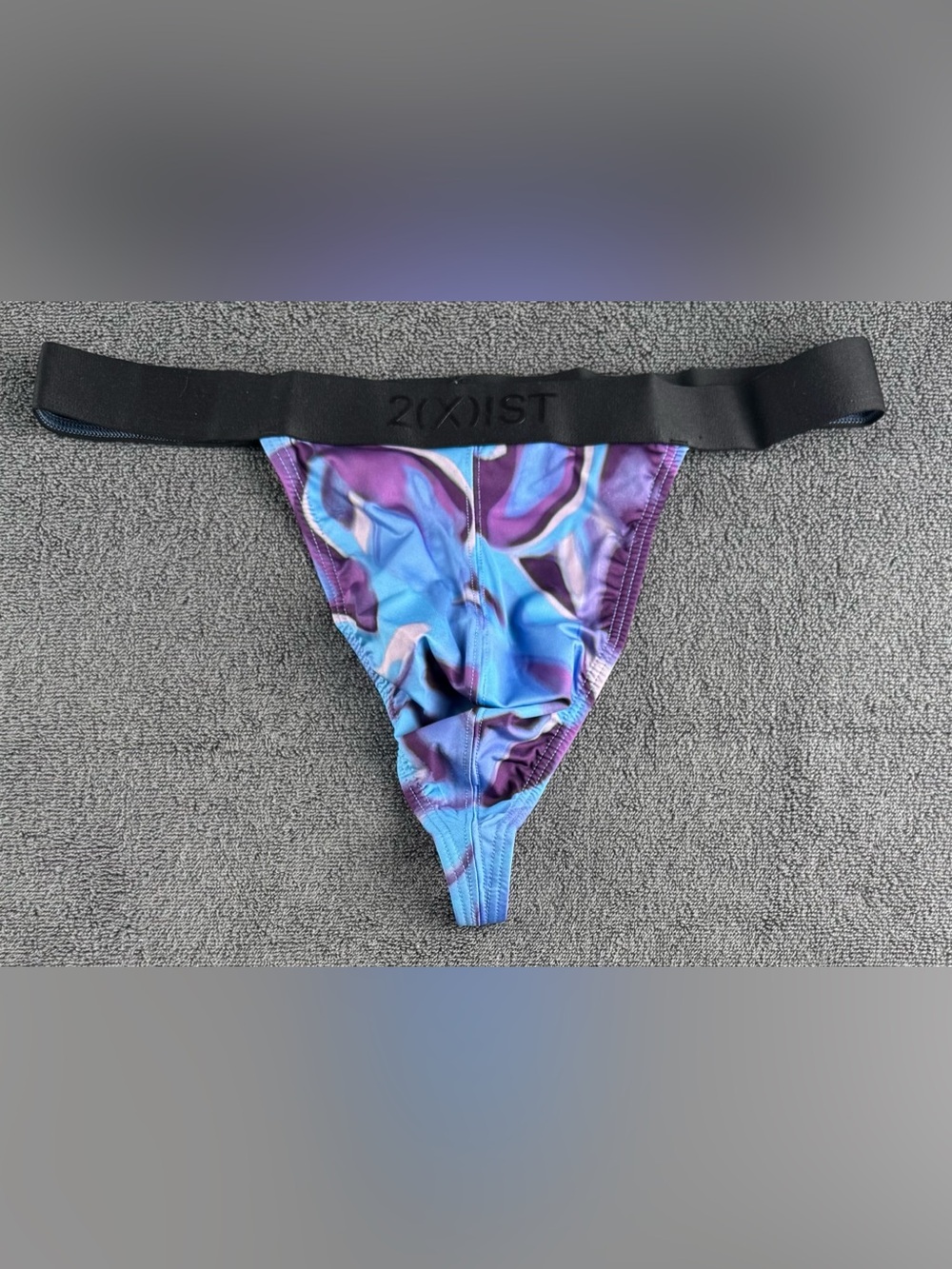 Men's 2xist Sliq Micro Classic Thong - purple blue swirl